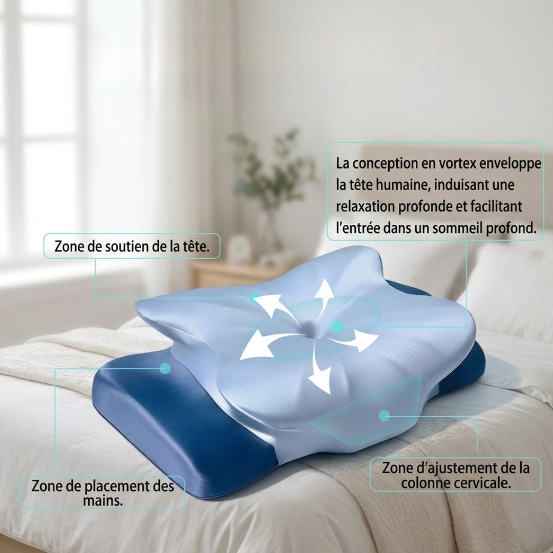 CerviNuit™ Pro - l'oreiller Cervical Ergonomique Papillon Haute Précision