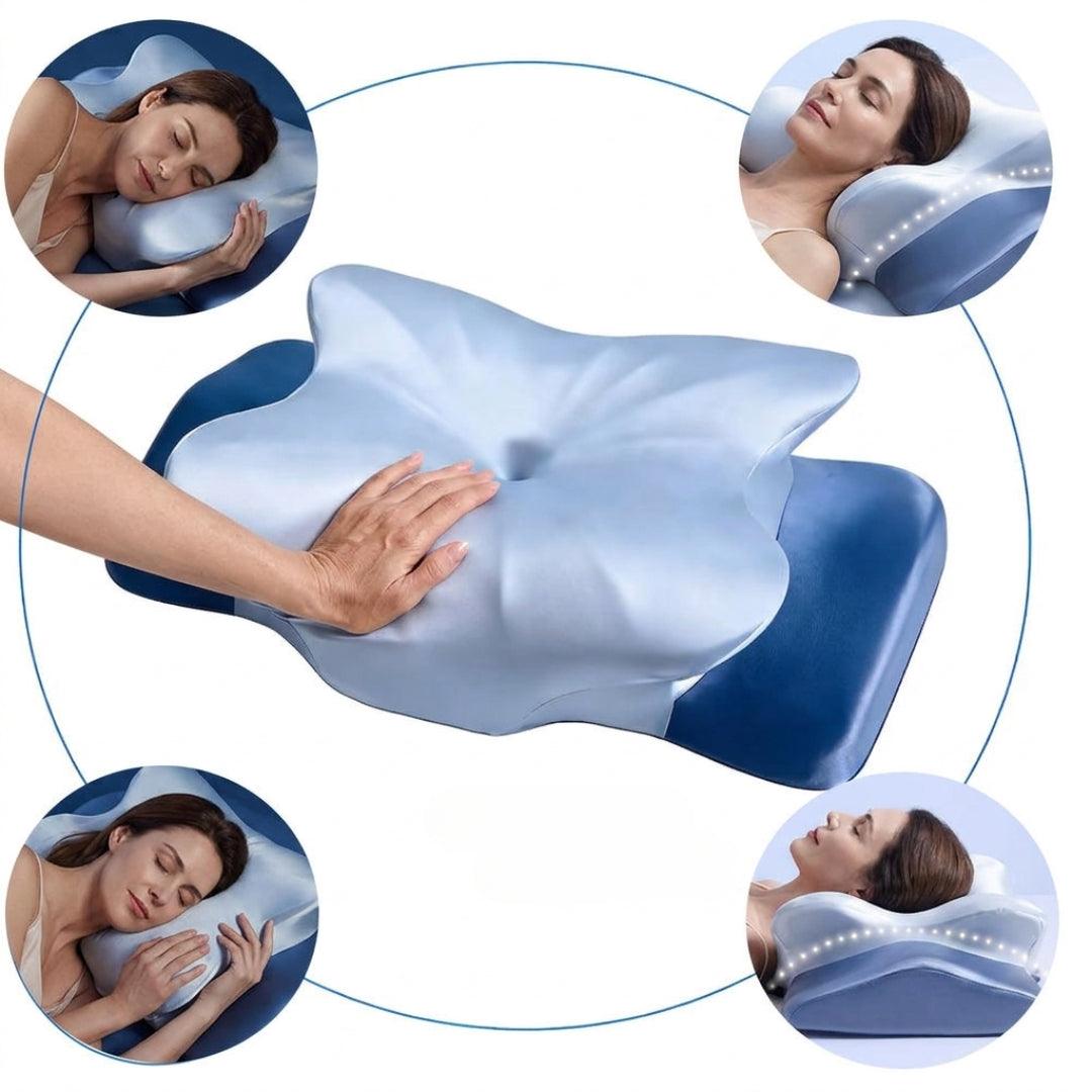 CerviNuit™ Pro - l'oreiller Cervical Ergonomique Papillon Haute Précision