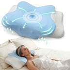 CerviNuit™ Air - L'oreiller Cervical Ergonomique Papillon à Ventilation Active