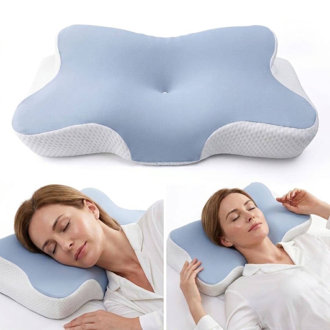 CerviNuit™ 2.0 - L'oreiller Cervical Ergonomique Papillon Nuit Apaisée