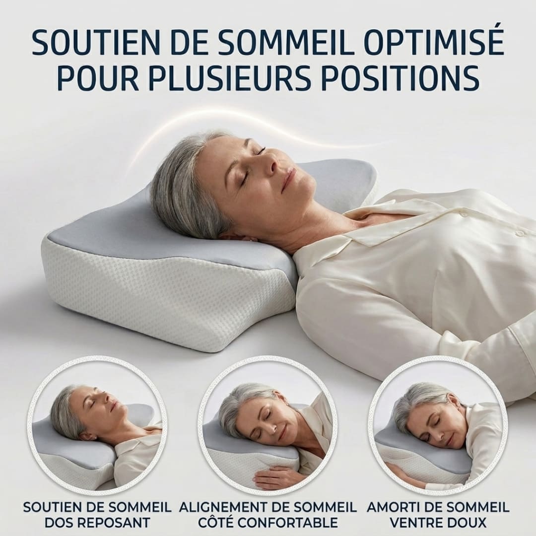 CerviNuit™ 2.0 - L'oreiller Cervical Ergonomique Papillon Nuit Apaisée