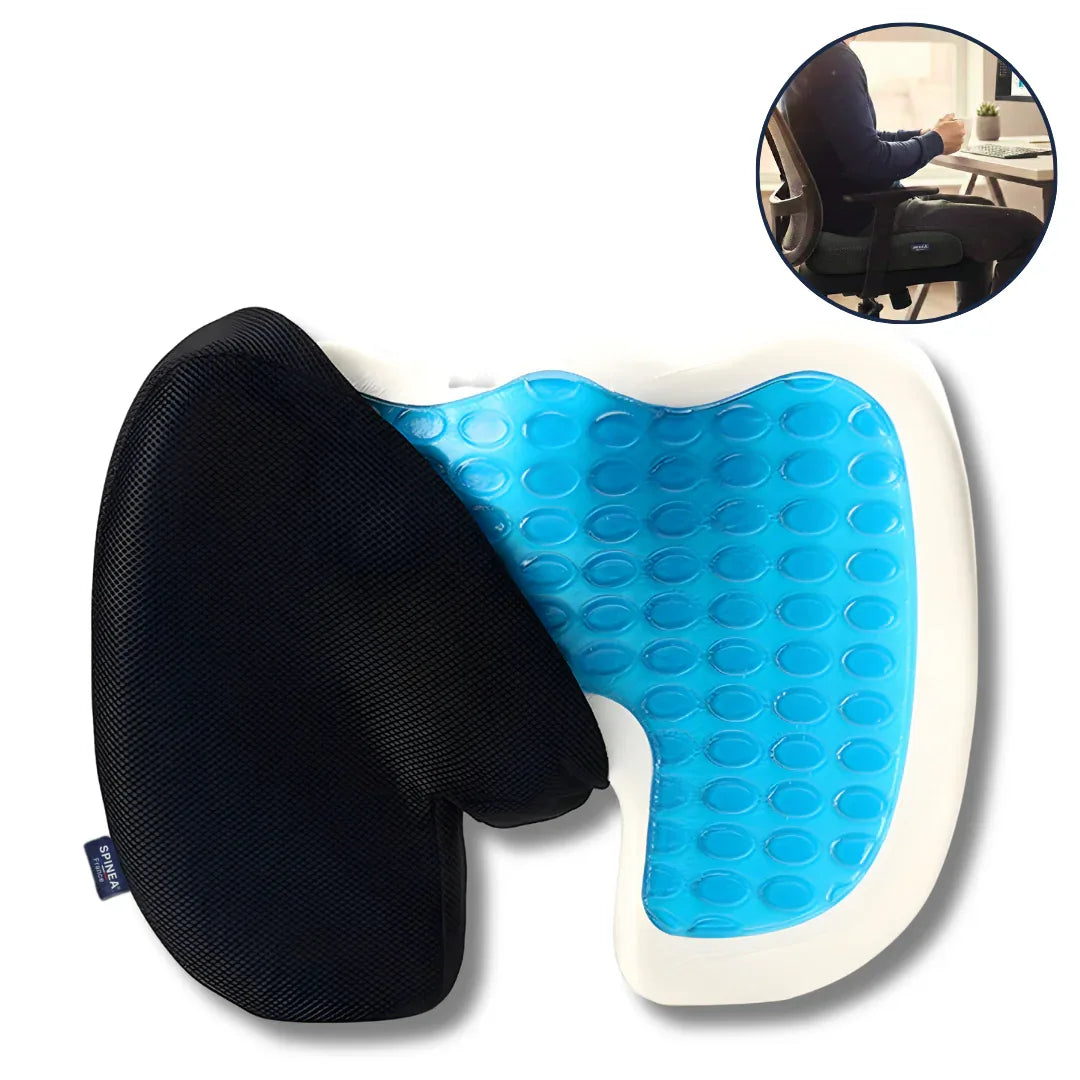 Coussin Orthopédique SPINEA® | Gel Frais & Mémoire de Forme | Soulagement Coccyx & Sciatique